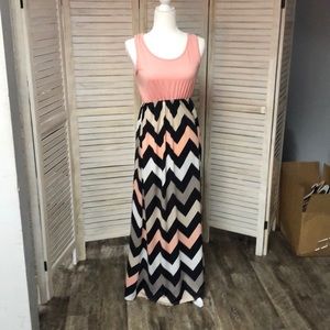 Pink Chevron Maxi